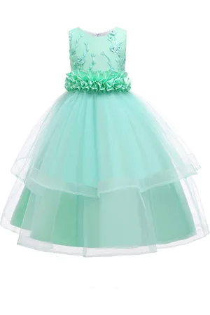 Stylecast Girls Green Embellished Gown Dress