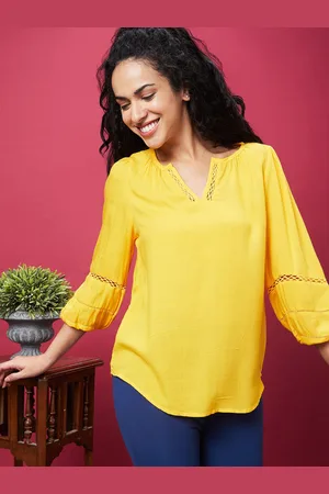 Globus Women Puff Sleeves Formal Top