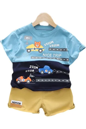 Stylecast Unisex Kids Pure Cotton Printed T-shirt with Shorts