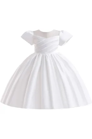 Stylecast Girls White Puff Sleeve Fit & Flare Midi Dress