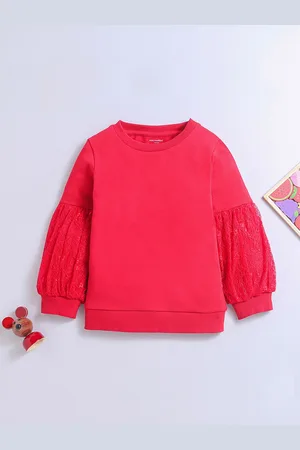 Nino Bambino Girls Red Printed Sweatshirt