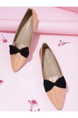 DressBerry Women Pointed Toe Ballerinas with Bow Detail