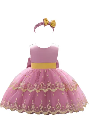 Stylecast Girls Pink Embroidered Net Fit & Flare Mini Dress