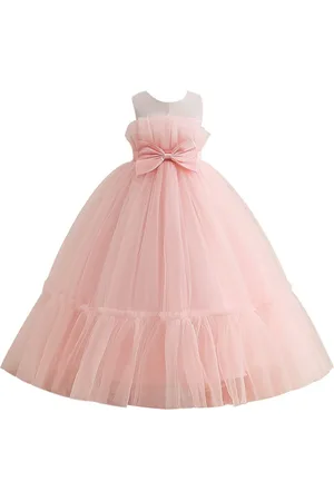 Stylecast Pink & shadow Girls Layered Sleeveless Maxi Dress