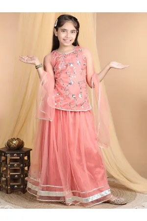 Cutiekins Girls Embroidered Ready to Wear Lehenga & Blouse With Dupatta