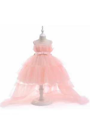 Stylecast Girls Pink Layered Fit & Flare Maxi Dress