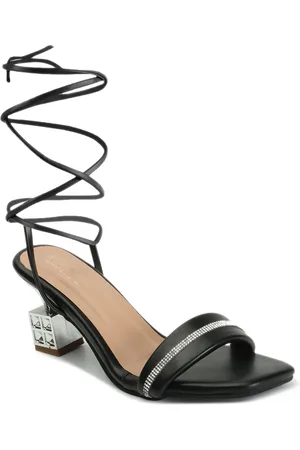 madam glorious Embellished Lace-Up Block Heel Gladiators