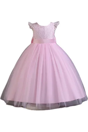 Stylecast Girls Pink Self Design Maxi Gown Dress
