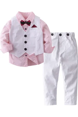 Stylecast Boys Pink & White 3 Piece Suit