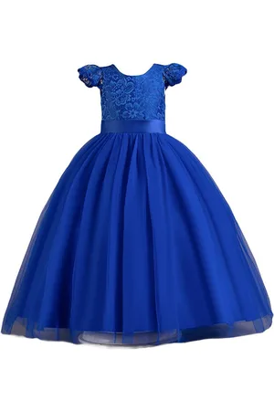 Stylecast Girls Blue Self Design Maxi Dress