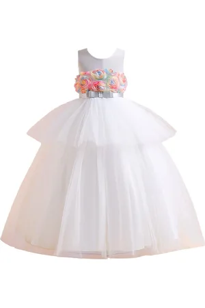 Stylecast Girls White Fit & Flare Maxi Dress