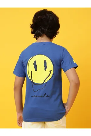 TALES & STORIES Royal Boys Blue Printed Round Neck T-shirt