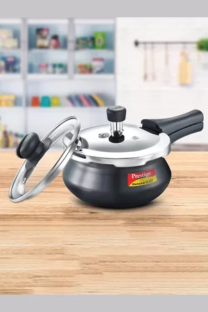 Prestige Deluxe Duo Plus Gas & Induction Compatible Pressure Handi With Glass Lid 2 L