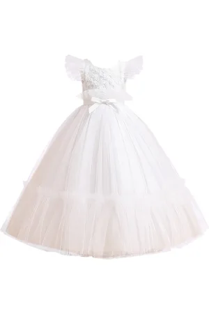 Stylecast Girls White Self Design Maxi Dress
