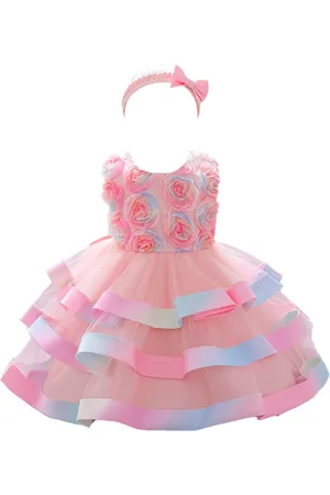 Stylecast Girls Peach Coloured Self Design Fit & Flare Mini Dress