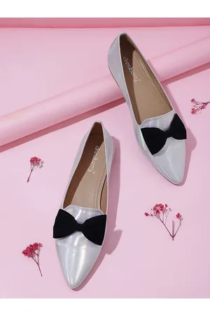 DressBerry Women Pointed Toe Ballerinas with Bow Detail