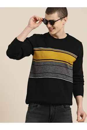 HERE&NOW Men Striped Acrylic Pullover