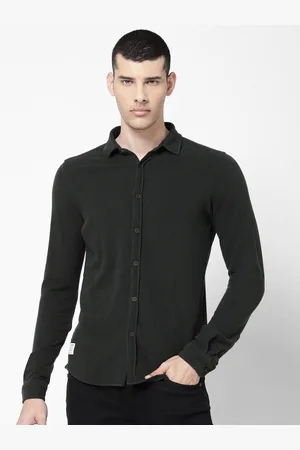 Wrangler Men Dark Olive Green Casual Shirt