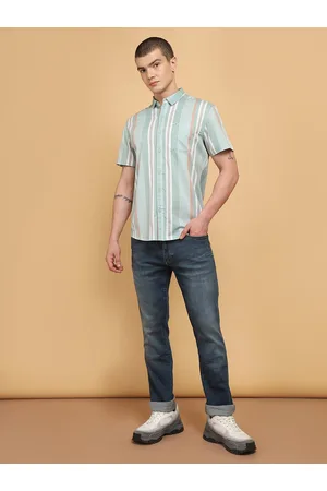 Wrangler Men Green Opaque Striped Casual Shirt