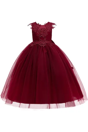 Stylecast Girls Maroon Embellished Maxi Dress
