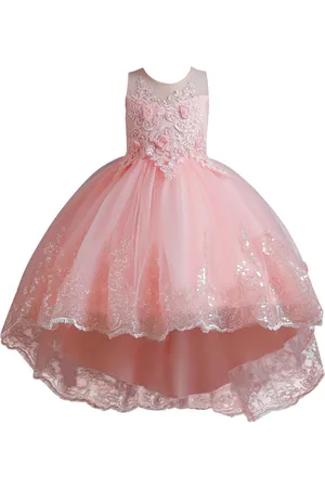 Stylecast Girls Pink Floral Embellished Fit and Flare Balloon Dress