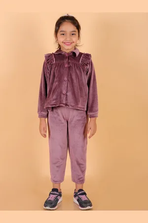 Stuffie Land Girls Self Design Shirt With Trousers