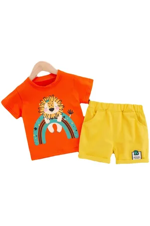 Stylecast Unisex Kids Pure Cotton Printed T-shirt with Shorts