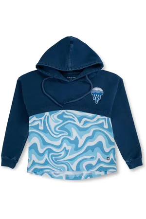 Gini and Jony Girls Abstract Printed Hooded Cotton Tshirt