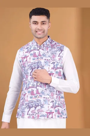 SHIWAM ETHNIX Printed Pure Cotton Nehru Jacket