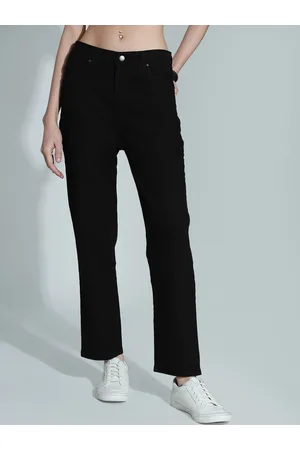 High Star Women Straight Fit High-Rise Clean Look Stretchable Jeans