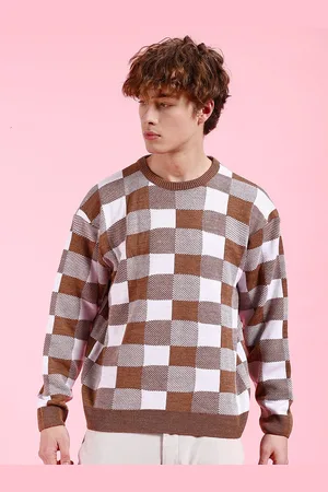 The Indian Garage Co Checked Acrylic Pullover