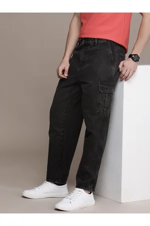 French Connection Men Pure Cotton Light Fade Loose Fit Cargo Jeans