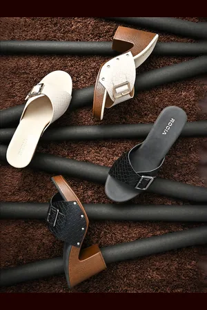 Rocia Textured Buckle Block Heels