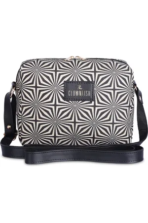 THE CLOWNFISH Adelina Geometric Printed Structured Sling Bag