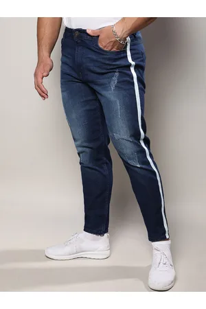 Instafab Men Jean Mildly Distressed Relaxed Fit Light Fade Stretchable Cotton Jeans
