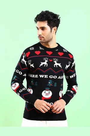 The Indian Garage Co Fair Isle Printed Long Sleeves Acrylic Pullover Sweater