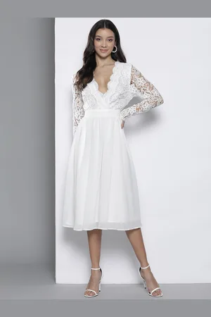Boohoo Lace A-Line Midi Open Back Dress