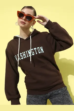 Dillinger Women Typography Printed Hooded Oversized Sweatshirt