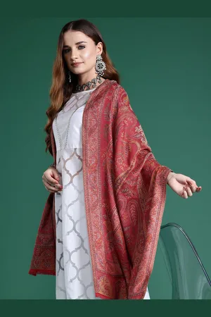 Sangria Paisley Woven Design Stole