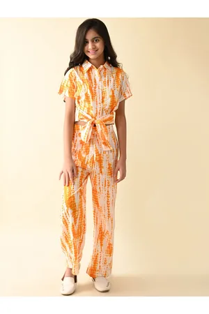 BAESD Girls Tie & Dye Printed Short Sleeves Shirt With Trousers