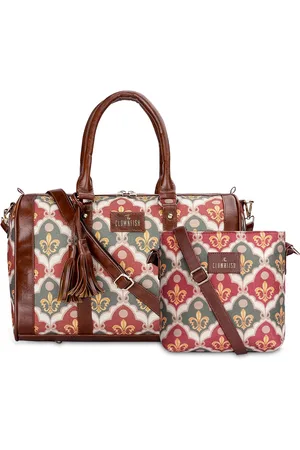THE CLOWNFISH Lorna & Aahna Set Of 2 Printed Leather Water Resistant Handheld & Sling Bag