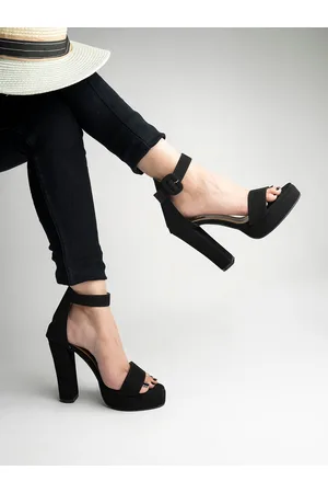 Stylestry Open Toe Suede Platform Heels