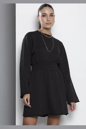 Tommy Hilfiger Solid Pure Cotton Fit & Flare Mini Dress