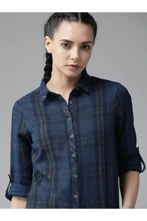 Roadster women's checkered hot sale casual reversible shirt