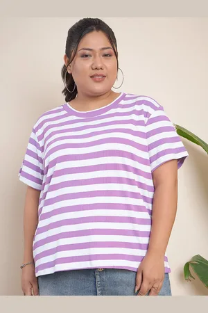 CURVY STREET Plus Size Striped Top
