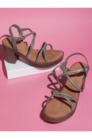 Inc 5 Open Toe Platform Heels With Buckles
