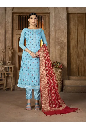 Kalini Ethnic Motifs Woven Design Gotta Patti Detail Unstitched Dress Material
