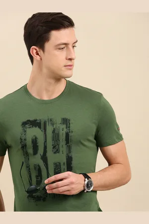 Being Human Men Olive Green Brand Logo Printed T-shirt