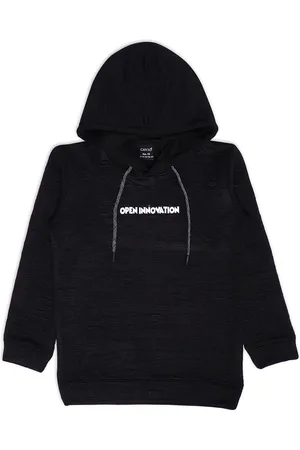 CAVIO Boys Typography Printed Hooded Cotton Pullover Sweatshirt