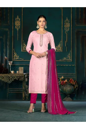 Kalini Ethnic Motifs Embroidered Beads and Stones Unstitched Dress Material